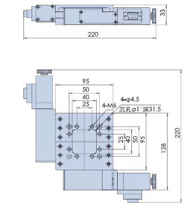PT-XY15 電動整體組合臺 雙軸滑臺 位移臺 電動雙軸平移臺 行程15