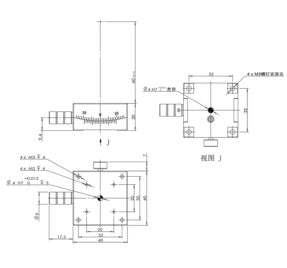 高精度手動(dòng)角位臺(tái) 弧擺臺(tái)PT-SD40/50/60