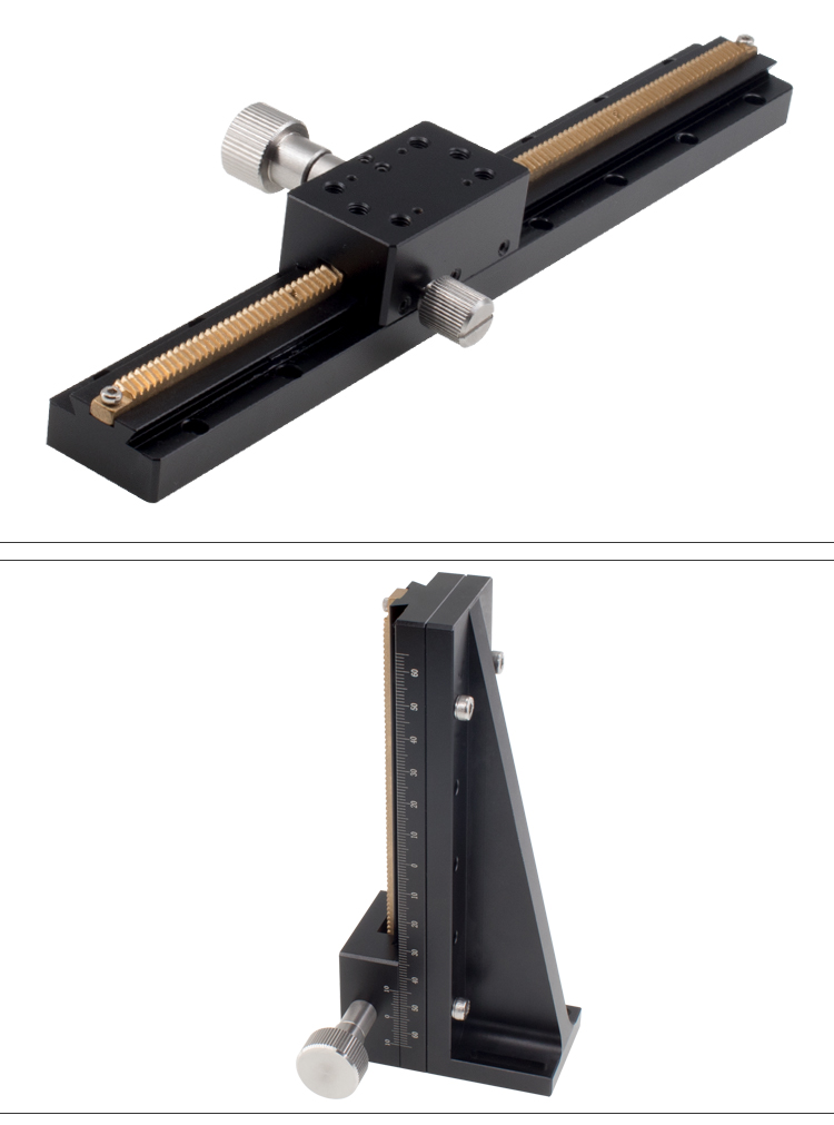 PT-DN25長行程燕尾槽齒輪齒條滑臺 手動平移臺 精密位移微調(diào)架
