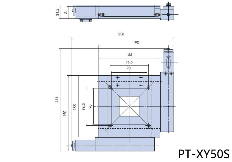 PT-XY50 電動整體組合臺 雙軸電動滑臺 電動位移臺 平移臺 50行程
