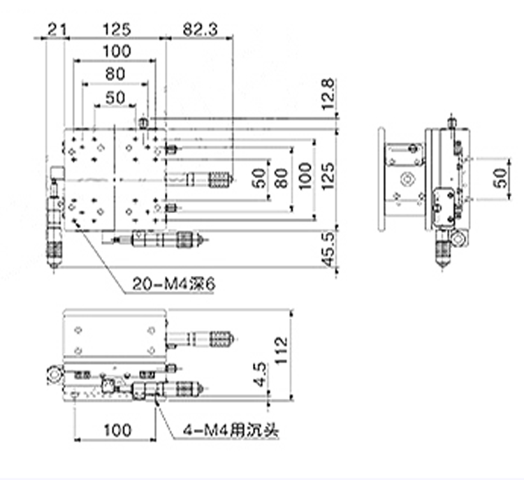 XYZ three-axis adjustment frame coarse and fine adjustment microscope stand 600